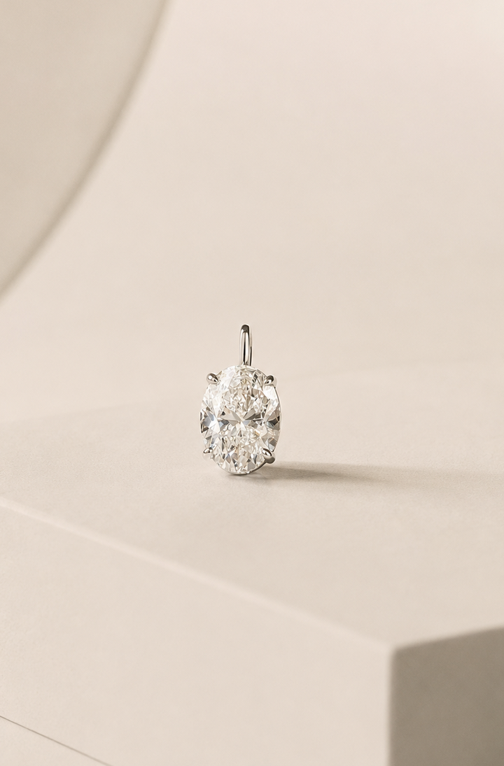 DIAMANT VEDHÆNG OVAL CUT PLATIN 1.19 CT