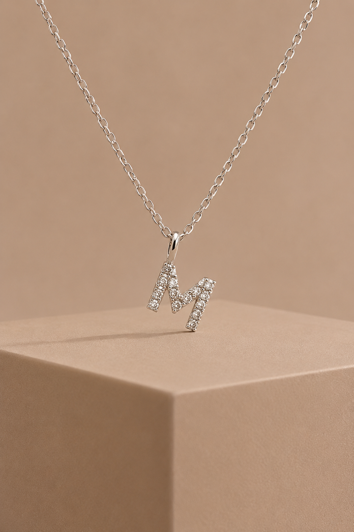 Diamantbogstav 18 K Hvidguld