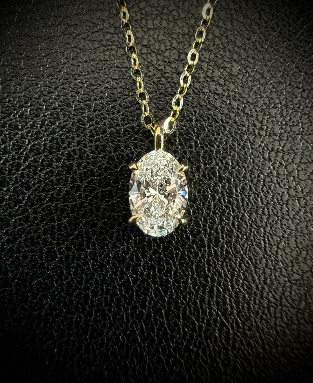 Diamant Halskæde Oval Cut Guld 18 K