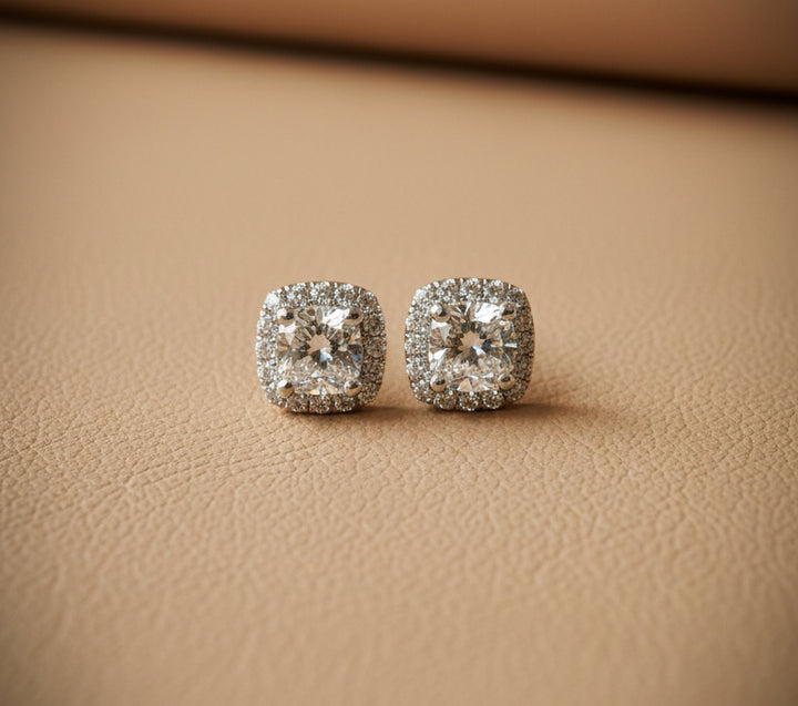 Diamant Tsarina Ørestikker 10K Hvidguld