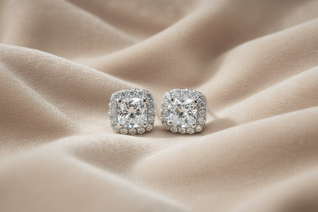 Diamant Tsarina Ørestikker 10K Hvidguld