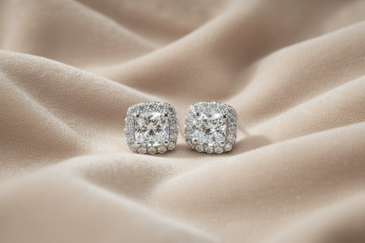 Diamant Tsarina Ørestikker 10K Hvidguld