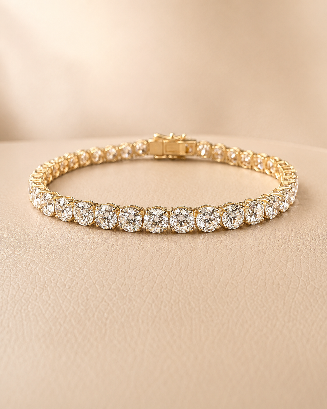 Diamant Tennis Armbånd 10K Guld 4 mm