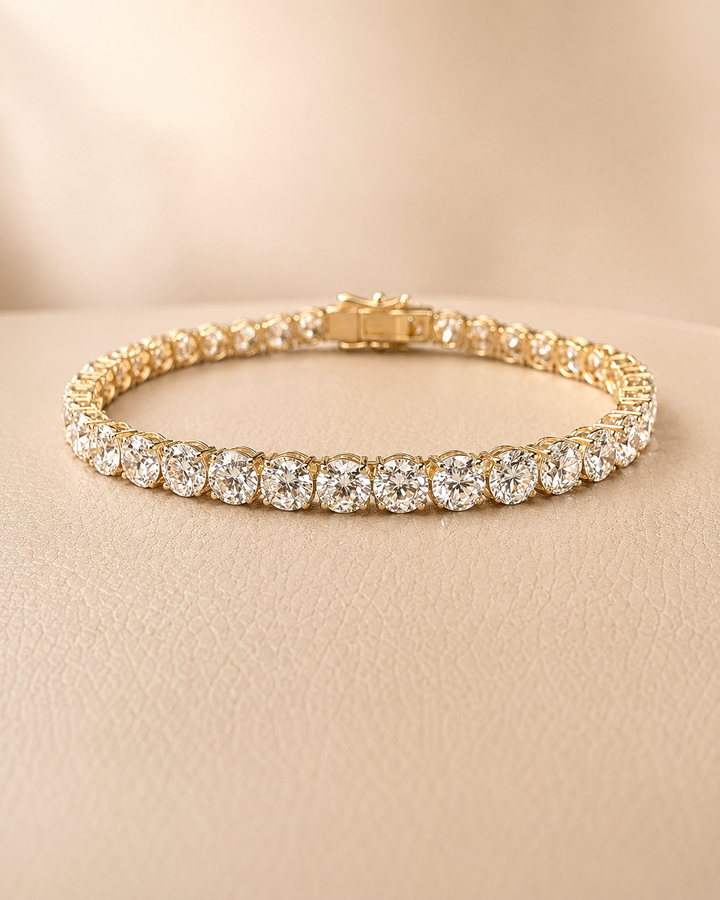 Diamant Tennis Armbånd 10K Guld 4 mm