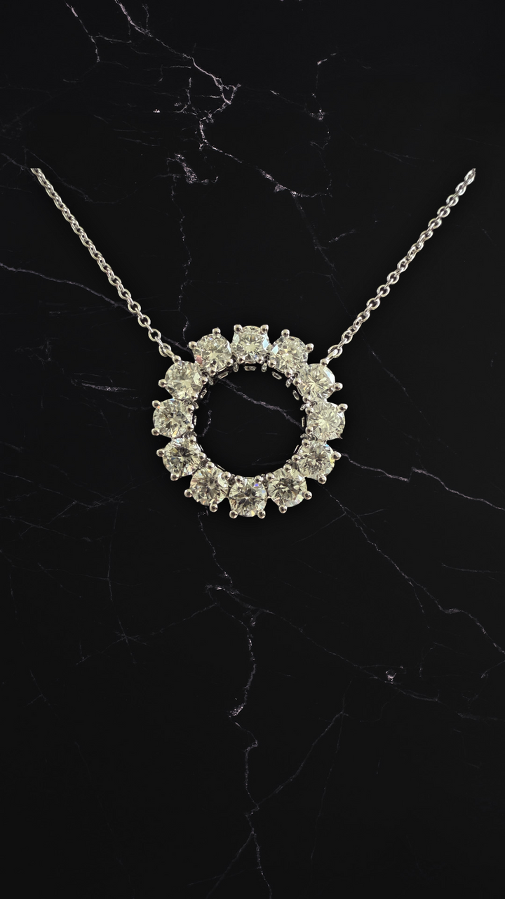 Diamant Circle of Love Halskæde – 9K Hvidguld