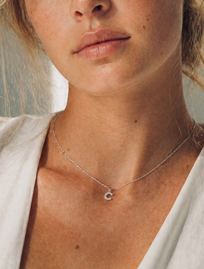 Diamantbogstav 18 K Hvidguld