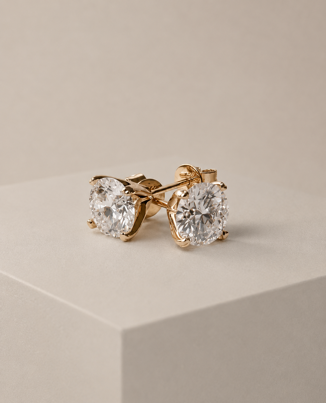 Diamant Ørestikker Rosaguld 14 K