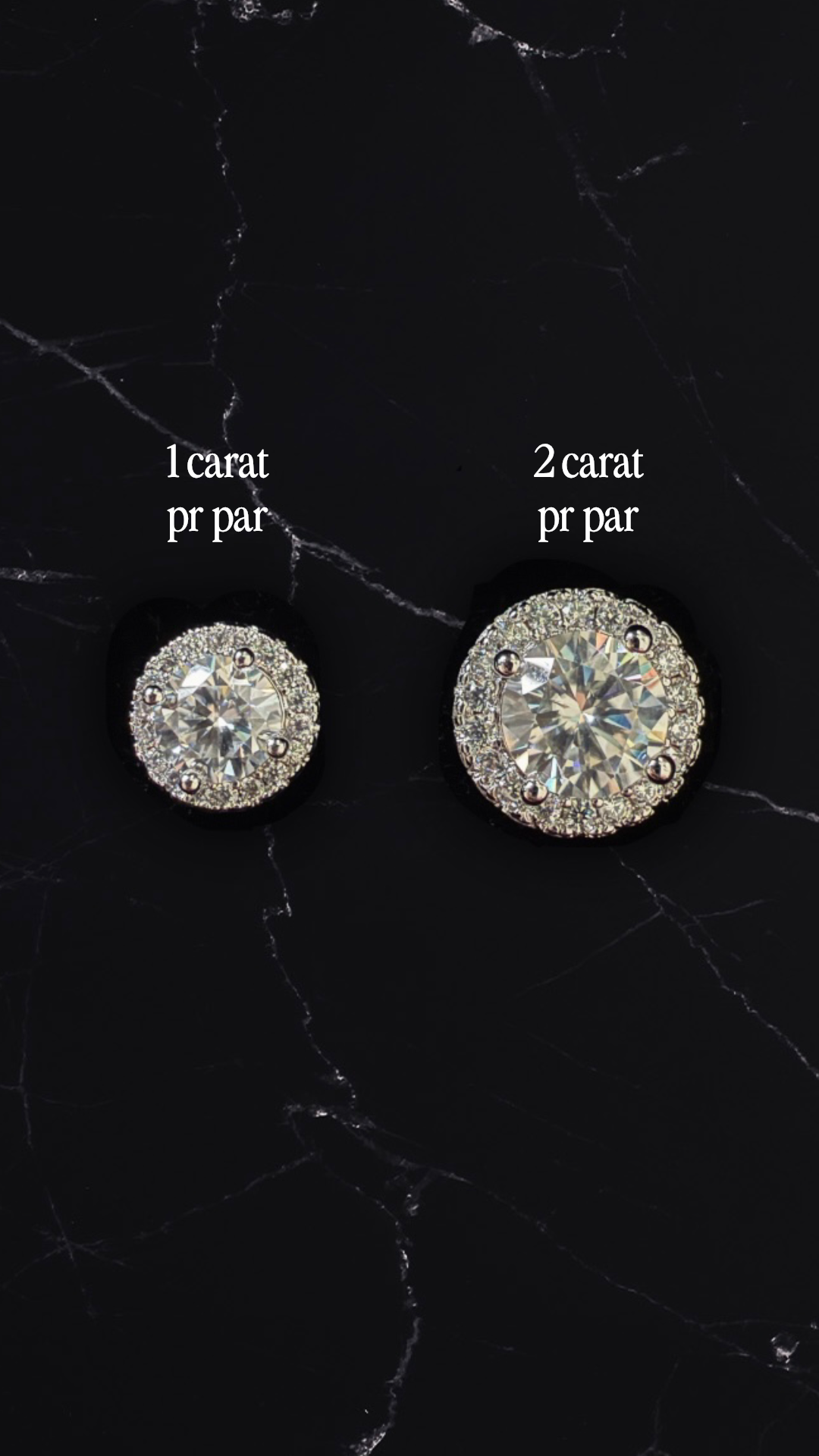 Eterna Halo Earrings – White Gold Edition