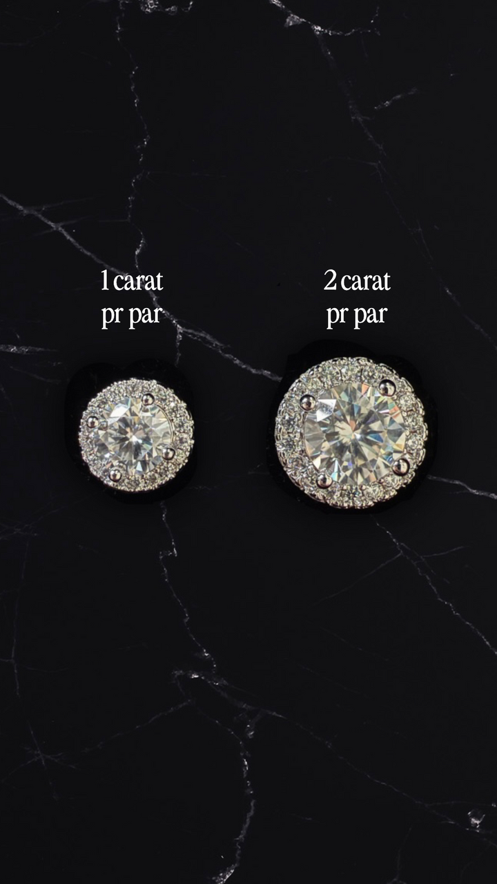 Eterna Halo Earrings – White Gold Edition