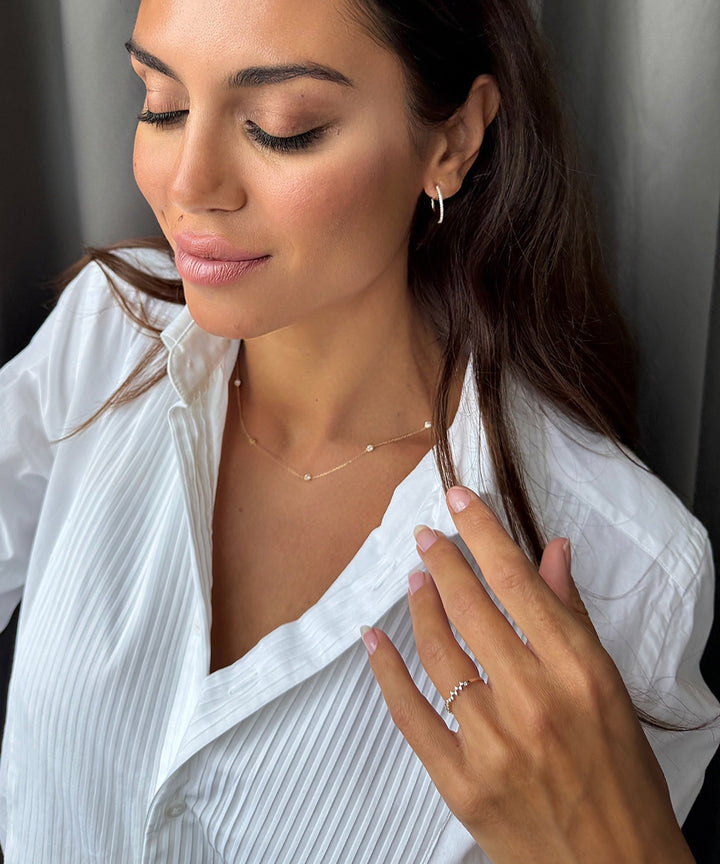 Fine Pavé Hoops Guld
