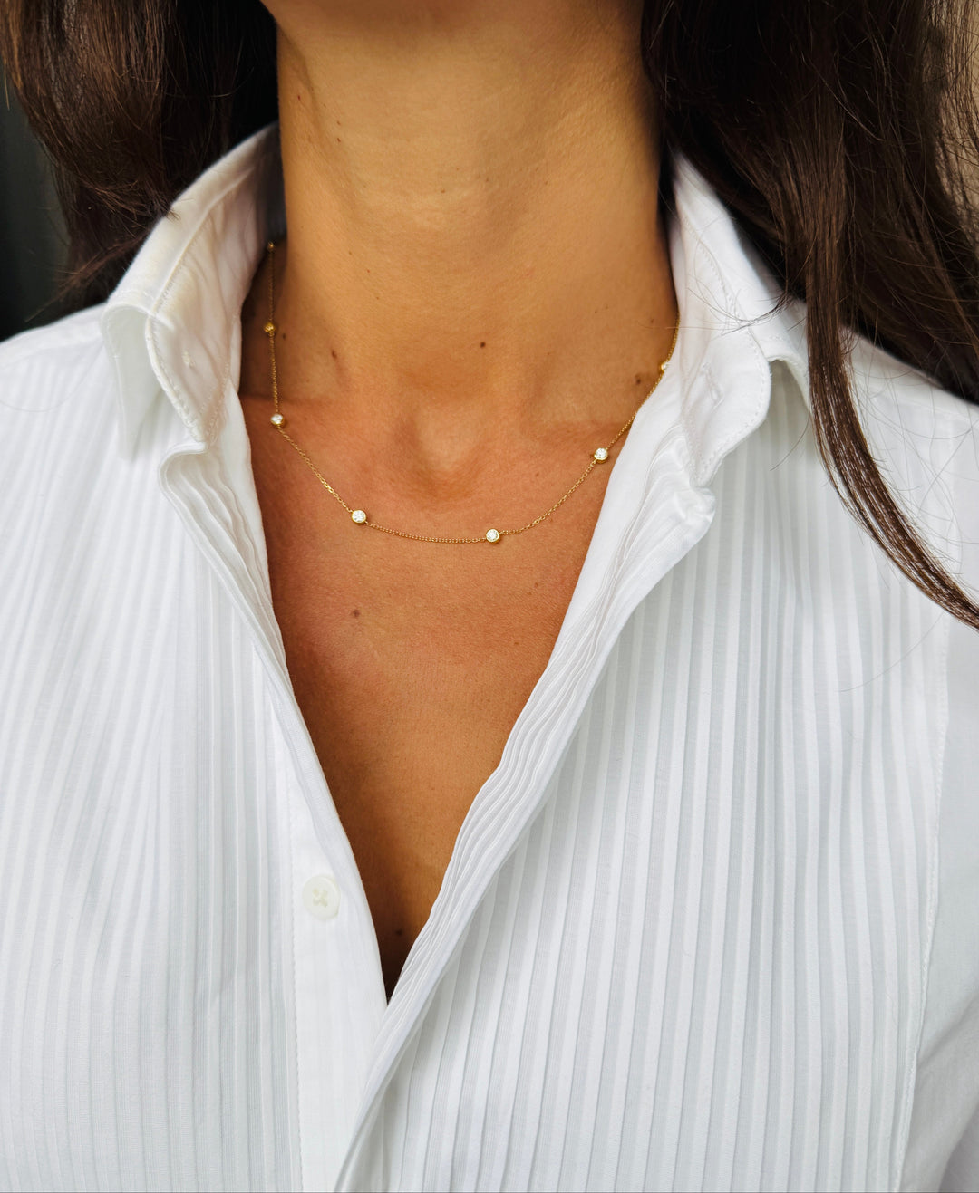 Elise Diamant Halskæde 18 K Guld