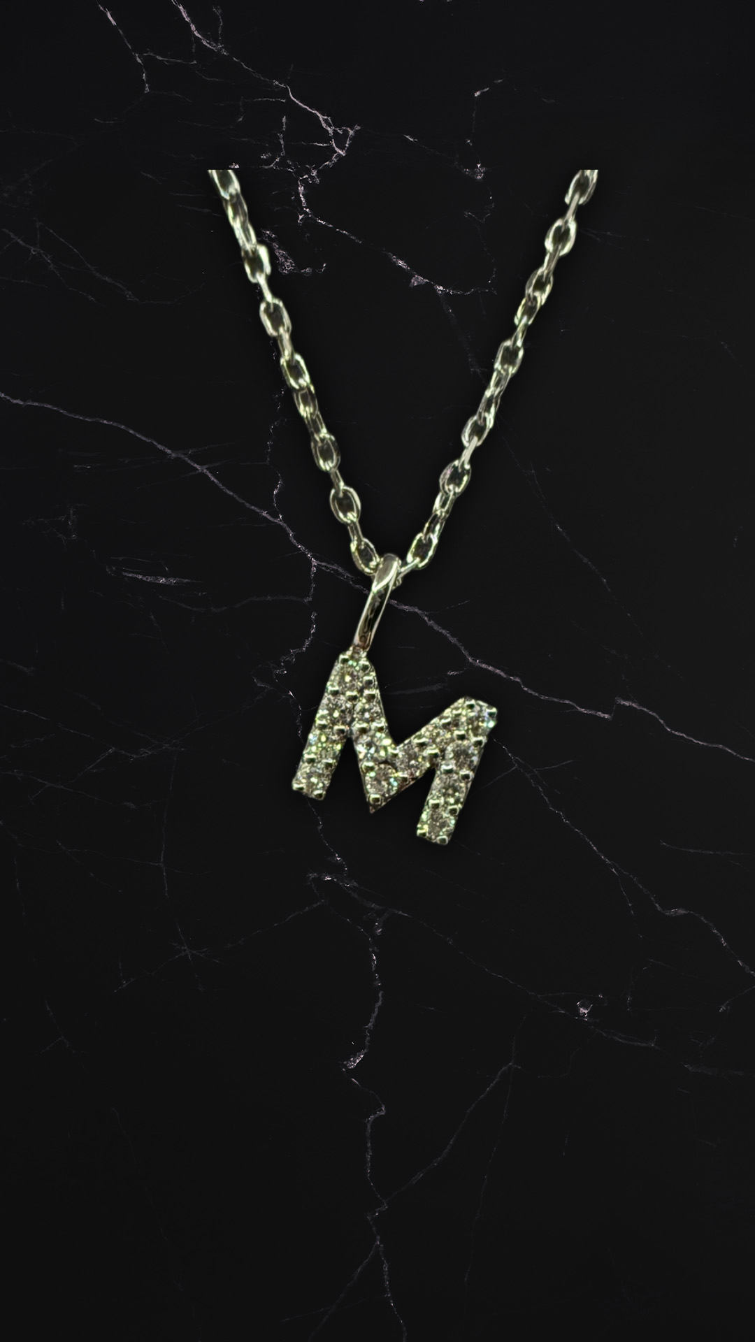 Diamantbogstav 18 K Hvidguld