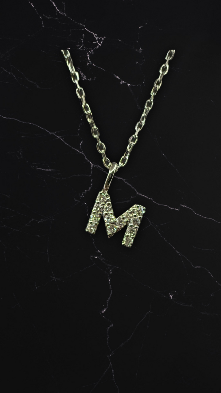 Diamantbogstav 18 K Hvidguld