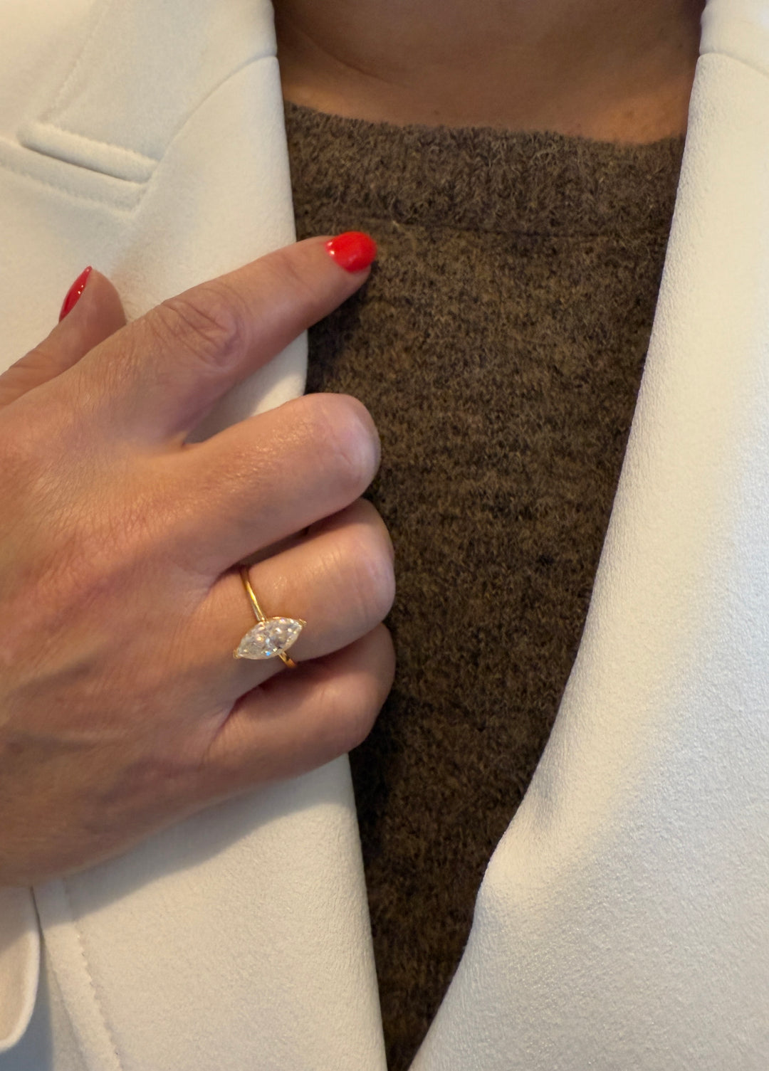 Starlit Marquise Ring 14 K Guld