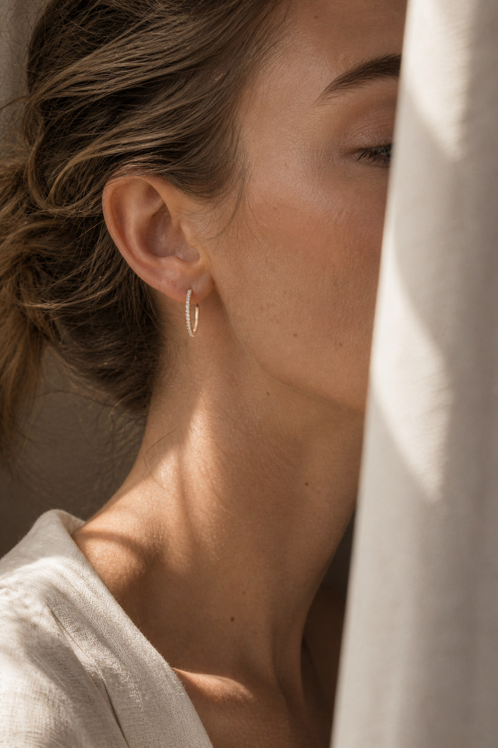 Fine Pavé Hoops Golden Edt.