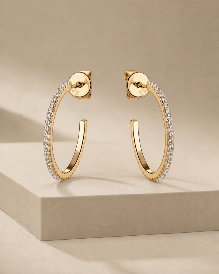 Fine Pavé Hoops Golden Edt.
