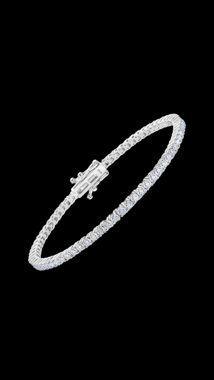 CHR Tennis Armbånd 2 mm hvidguldsbelagt