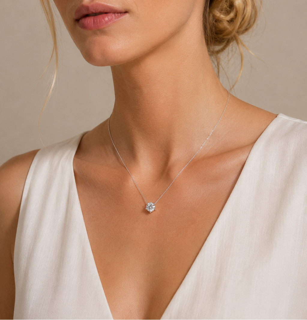 Grace Diamant Halskæde 18K Hvidguld