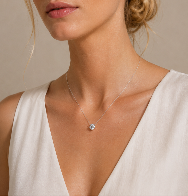 Grace Diamant Halskæde 18K Hvidguld