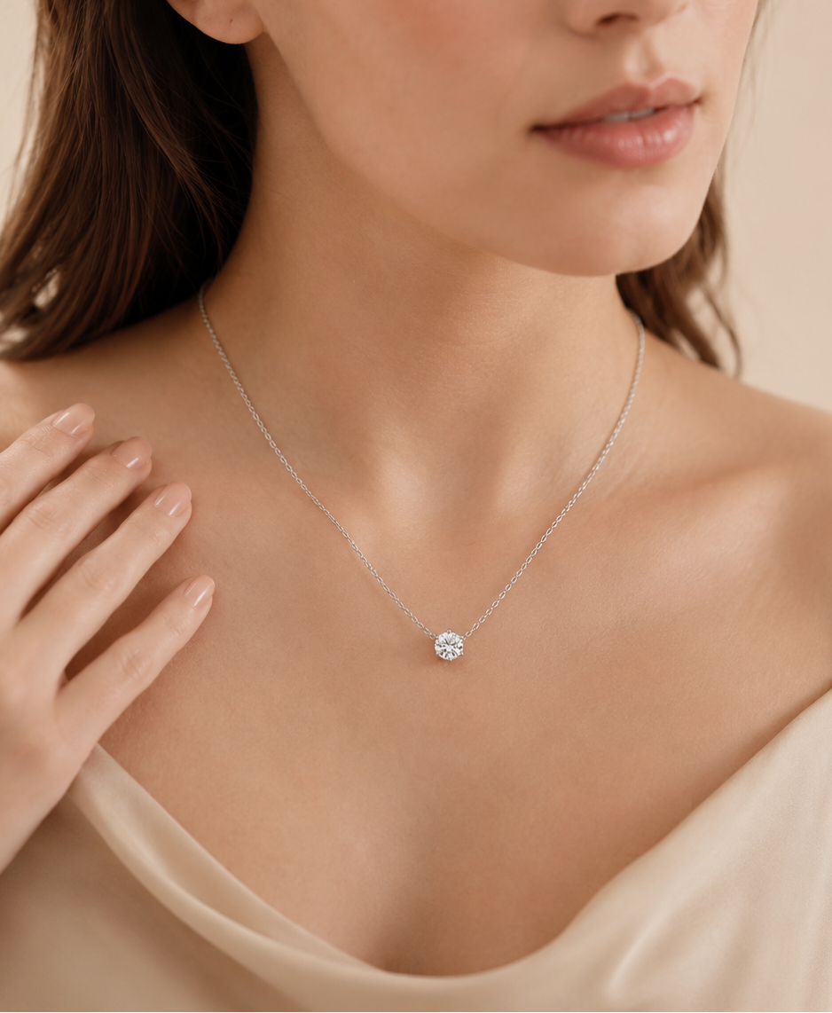 Grace Diamant Halskæde 18K Hvidguld