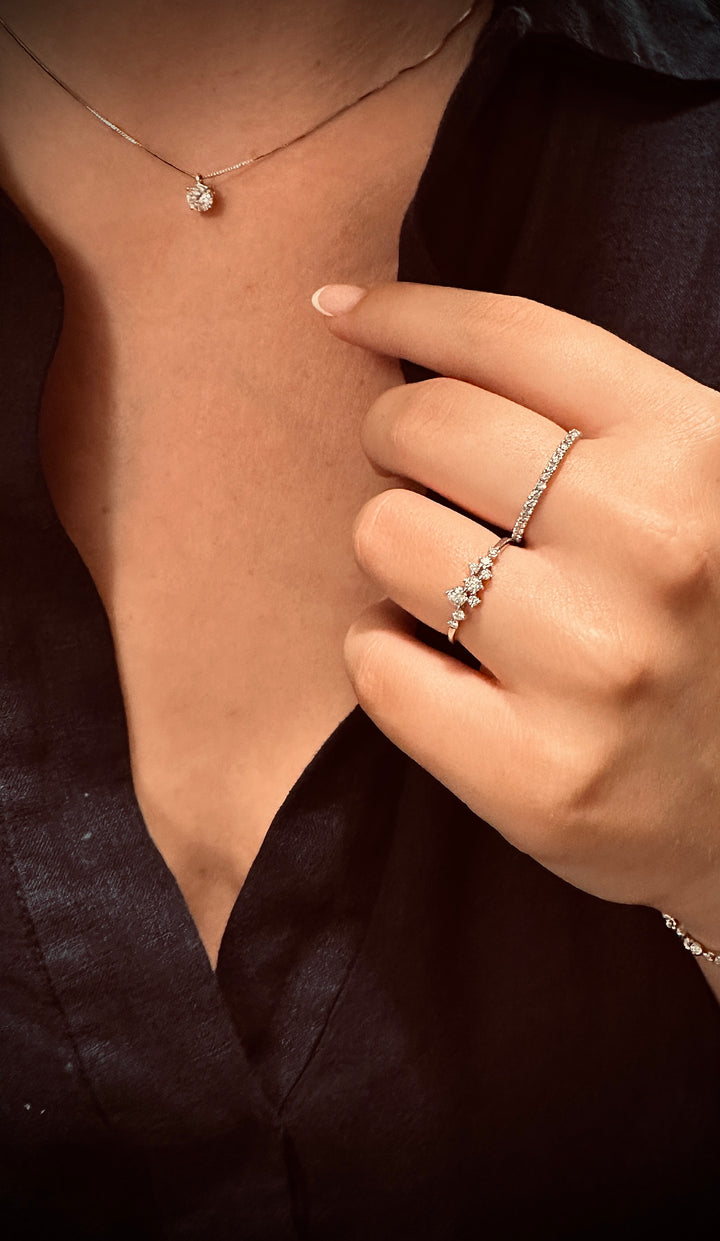 Diamant Minimalistic Eternity Ring 14K Hvidguld