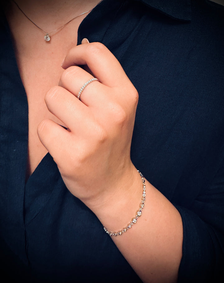 Diamant Minimalistic Eternity Ring 14K Hvidguld