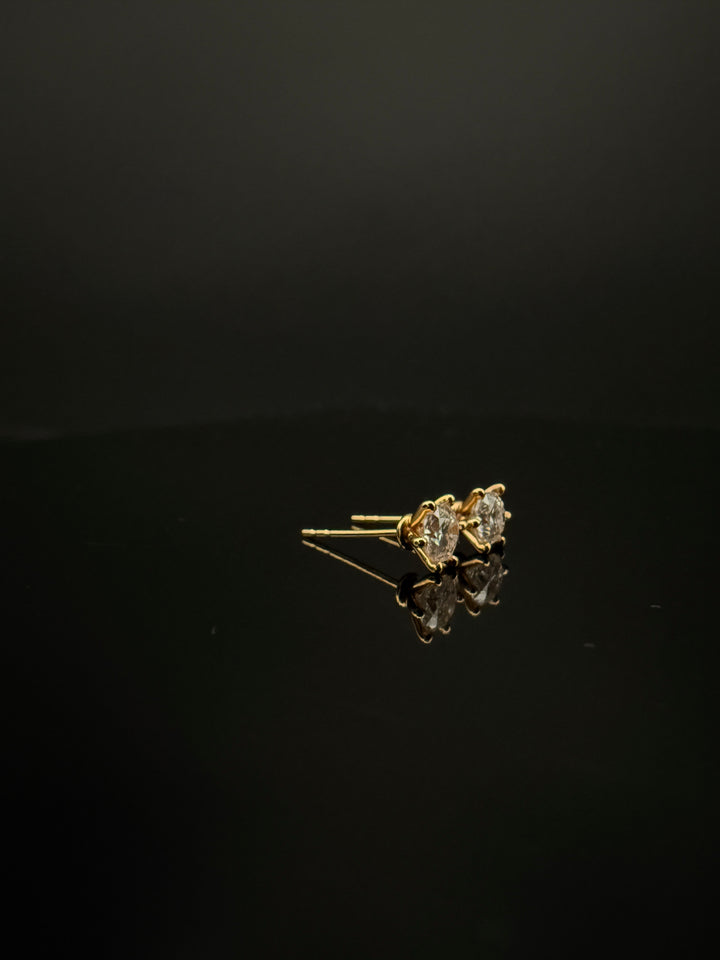 Solitaire Ørestik Six Prong Guld 14 K
