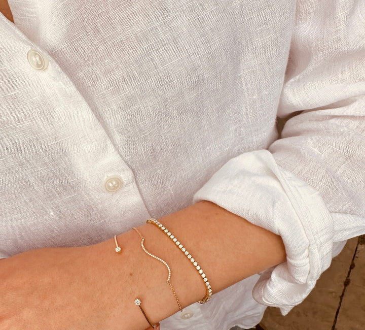 Bølge Bling Armbånd Guld 14 K