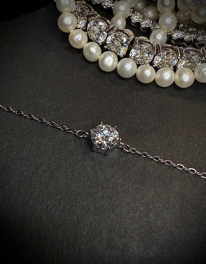 Solitaire Pure Armbånd Sølv