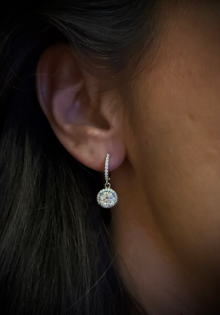 CHR Round Halo Drop Øreringe