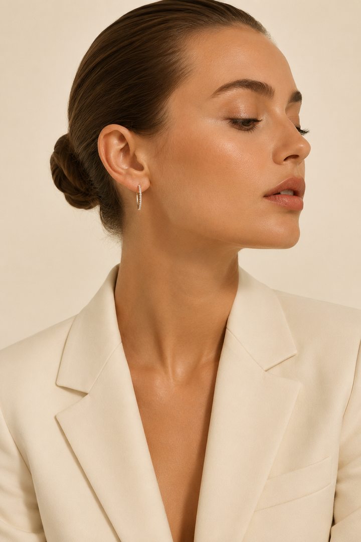 Fine Pavé Hoops Golden Edt.