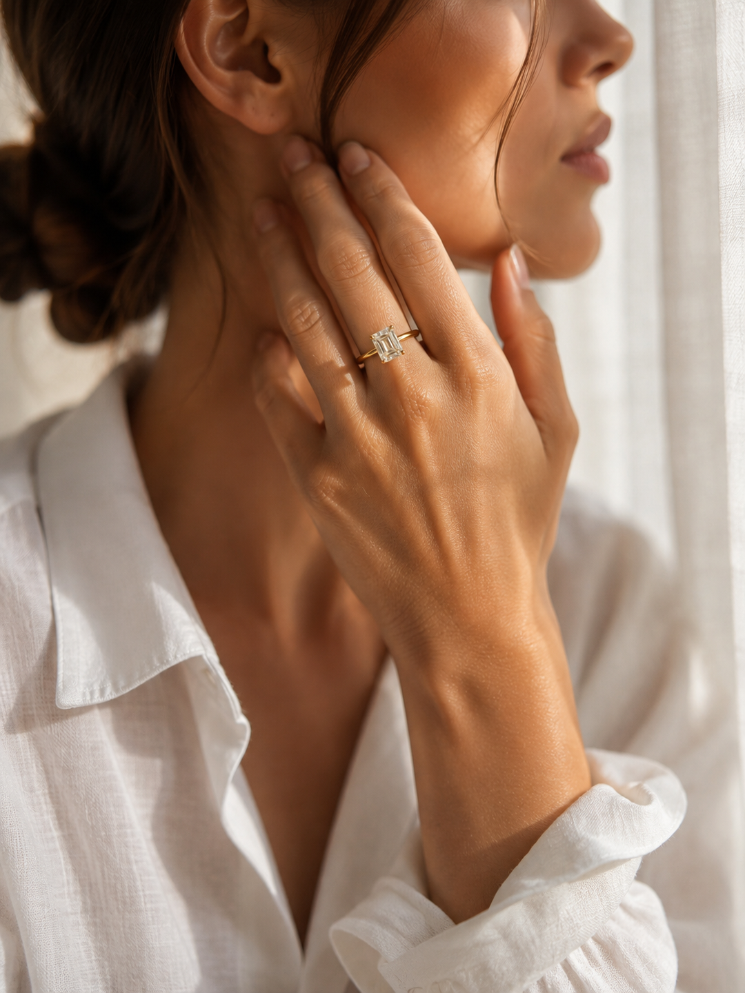 Moondust Emerald Cut Ring Golden Edt.