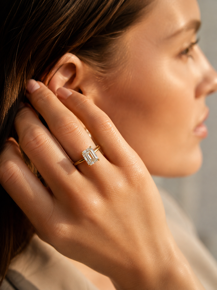 Moondust Emerald Cut Ring Golden Edt.