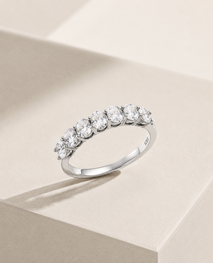 Moondust Oval Half Eternity Ring
