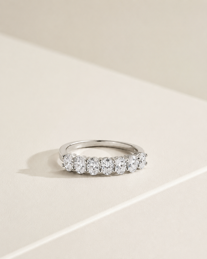 Moondust Oval Half Eternity Ring