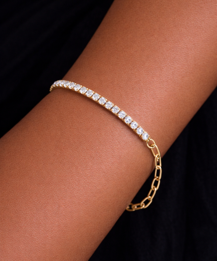 Petite Tennis Armbånd 2mm – Golden Edt.