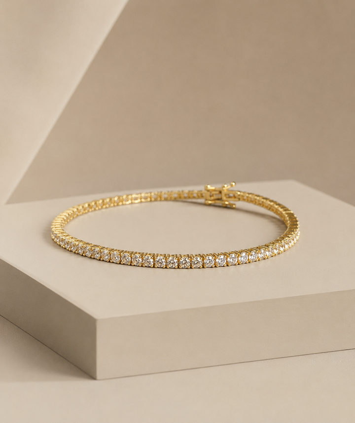 CHR Tennis Armbånd 2 mm Golden Edt.