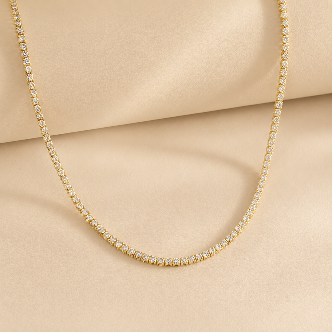 Tennis Halskæde Classique 2 mm – Golden Edt. (45 cm)