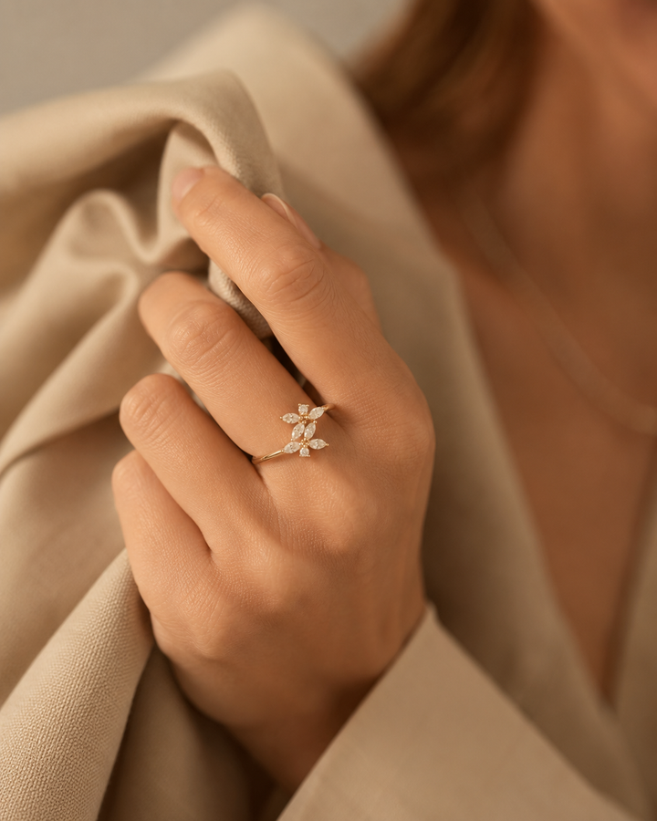 Blomster Guld Ring