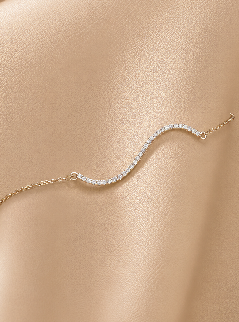 Bølge Armbånd Guld 14 K