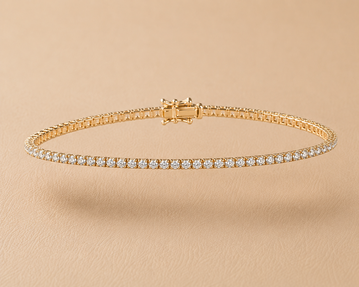 CHR Diamant Tennis Armbånd Guld 10K 14 K 2 mm