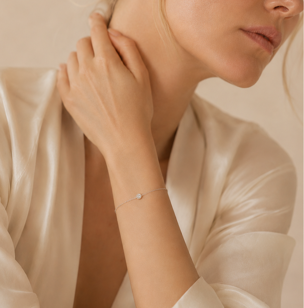 CHR Solitaire Diamant Armbånd - 18 K Hvidguld