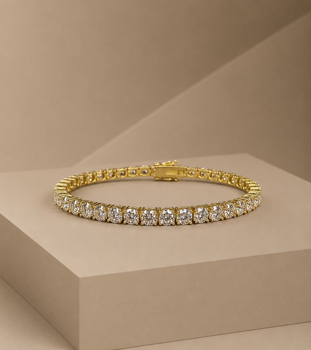 CHR Tennis Armbånd 4 mm Golden Edt.
