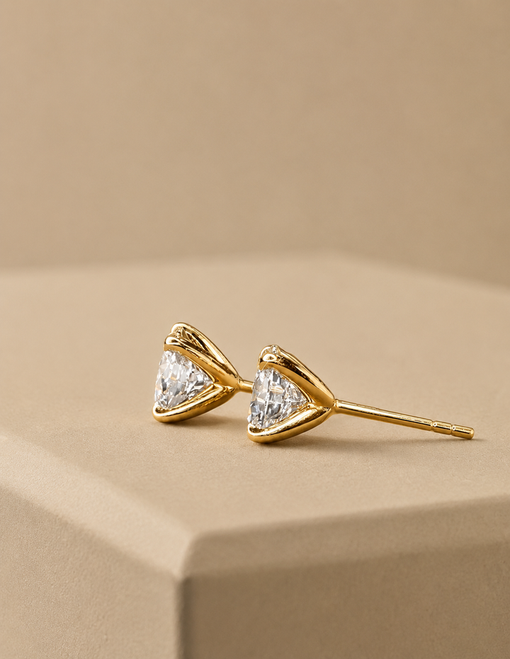 CHR DIAMANT SOLITAIRE ØRESTIKKER 14K GULD, 2X1 CT.