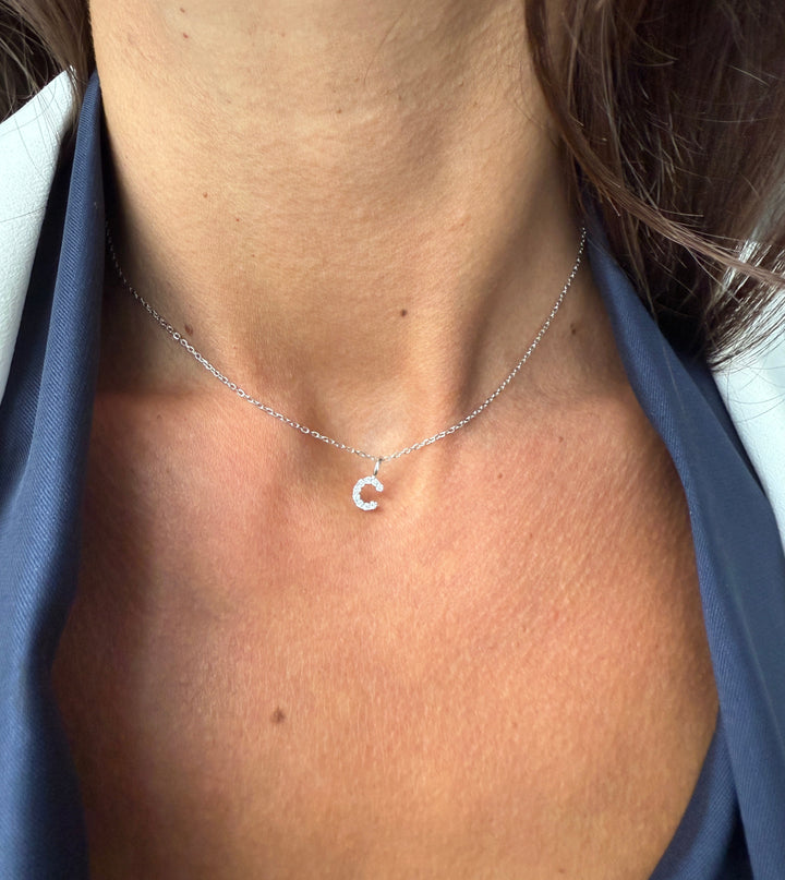 Diamantbogstav 18 K Hvidguld