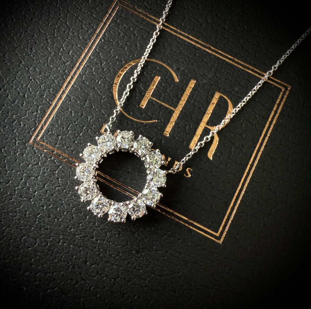 Diamant Circle of Love Halskæde – 9K Hvidguld