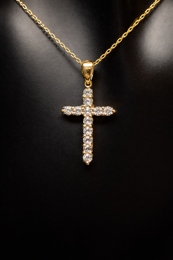 ✨ CHR Diamant Kors Guld 18K Vedhæng