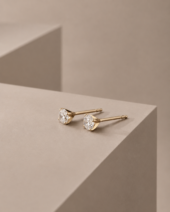 Diamant Ørestikker 14 Karat Guld