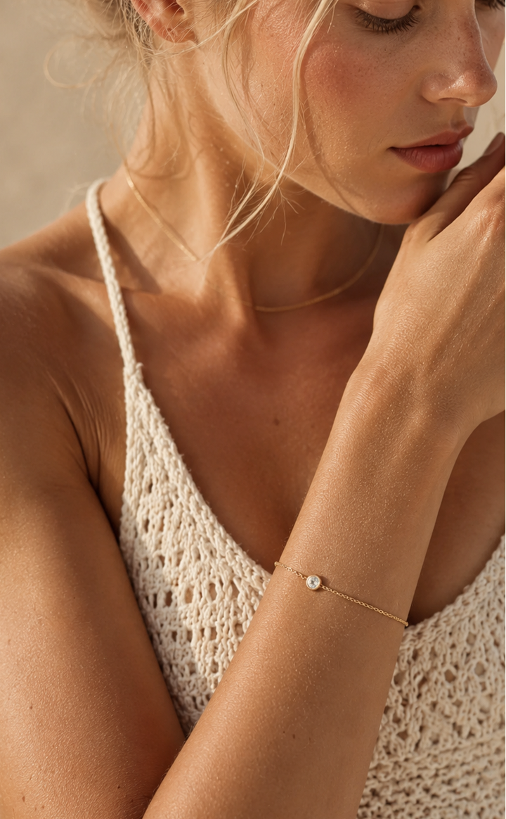 CHR Solitaire Diamant Armbånd 18 K Guld