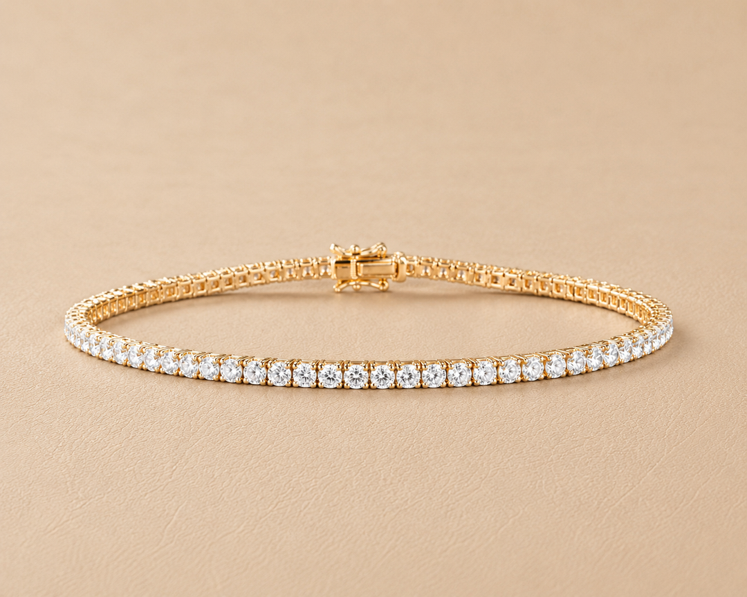 CHR Diamant Tennis Armbånd Guld 10K 14 K 2 mm